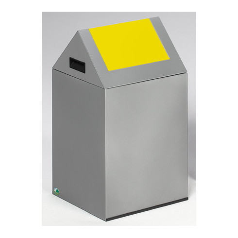 Poubelle pour matières recyclables WSG 40 S, argent avec trappe jaune Var