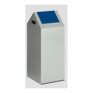 Poubelle pour matières recyclables WSG 55 S, argent avec trappe bleu Var