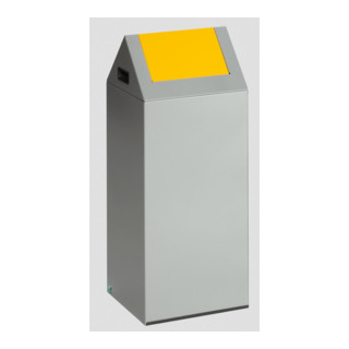 Poubelle pour matières recyclables WSG 55 S, argent avec trappe jaune Var