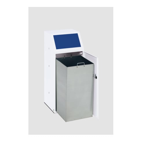 Poubelle pour matières recyclables WSG 69 avec porte en avance, clapet bleu, seau intérieur Var