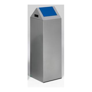 Poubelle pour matières recyclables WSG 85 S, argent avec trappe bleu Var