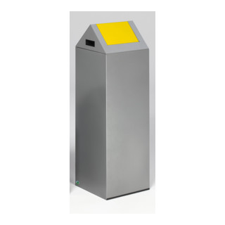 Poubelle pour matières recyclables WSG 85 S, argent avec trappe jaune Var