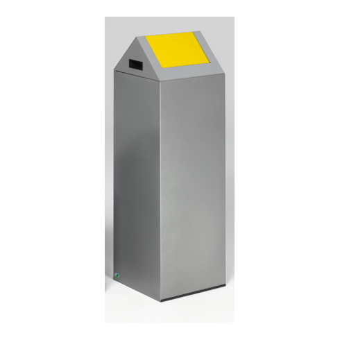 Poubelle pour matières recyclables WSG 85 S, argent avec trappe jaune Var