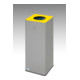 Poubelle pour matières recyclables WSG Quadro 79, argent, tête jaune Var-1