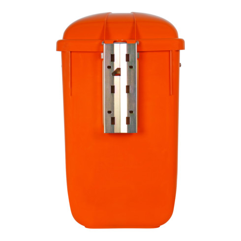 Poubelle STIER avec couvercle anti-pluie, 50 l, orange, lxPxH 432x334x745 mm