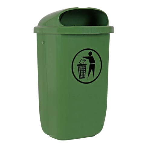 Poubelle STIER avec couvercle anti-pluie 50 l