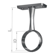 Poutre centrale 11137 Zinc moulé sous pression montage plafond d.25mm-1