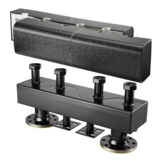 Poutre de distribution OV avec isolation DN40/50, pour quatre circuits de chauffage