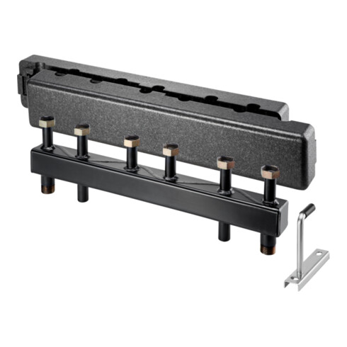 Poutre de distribution Oventrop Regumat DN20 pour 2 circuits de chauffage, en acier