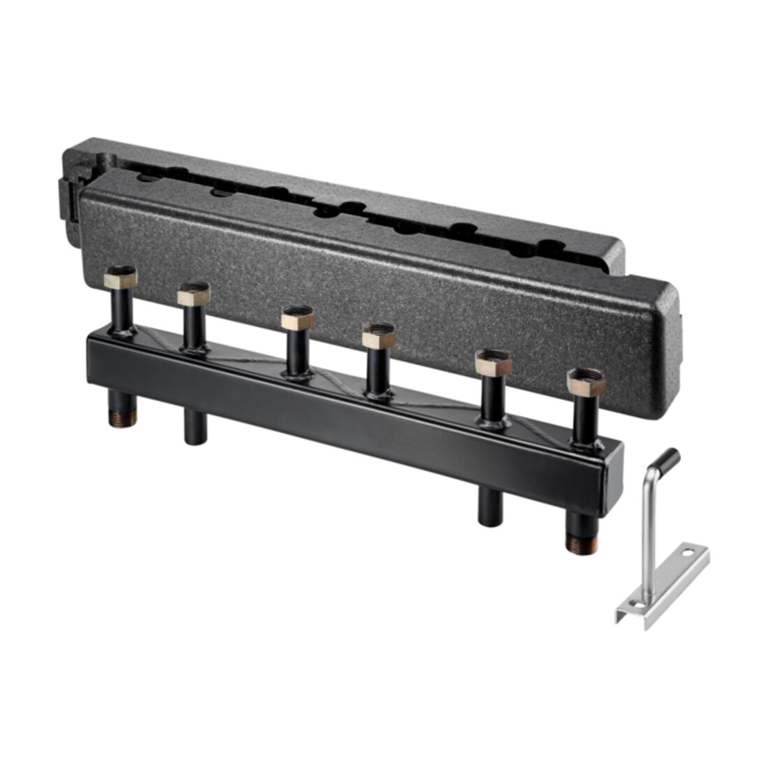 Poutre de distribution Oventrop Regumat DN20 pour 2 circuits de chauffage, en acier