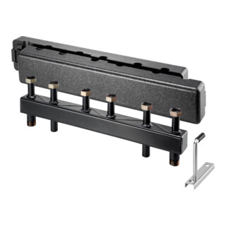 Poutre de distribution Oventrop Regumat DN20 pour 3 circuits de chauffage, en acier