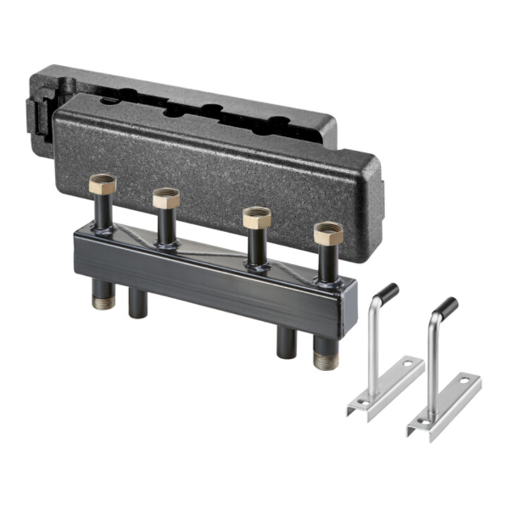 Poutre de distribution Oventrop Regumat DN20 pour 3 circuits de chauffage, en acier
