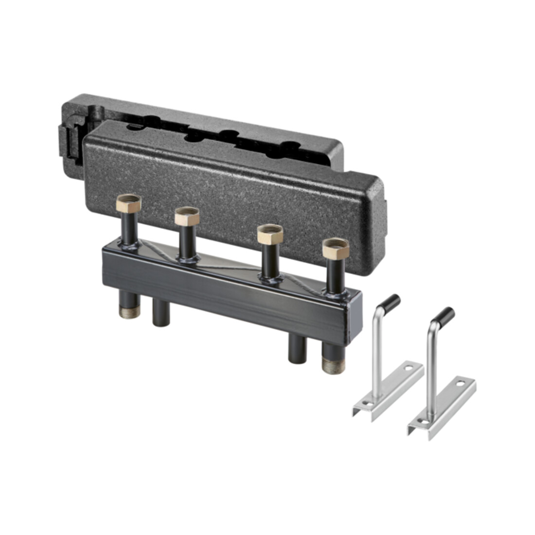 Poutre de distribution Oventrop Regumat DN20 pour 3 circuits de chauffage, en acier