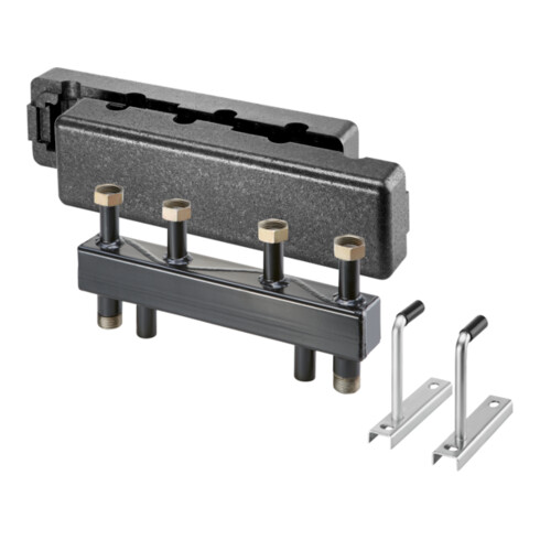 Poutre de distribution Oventrop Regumat DN20 pour 3 circuits de chauffage, en acier