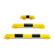 Poutre de protection pour vérin Moravia noir/jaune 76 x 3,0 mm Longueur 400 mm