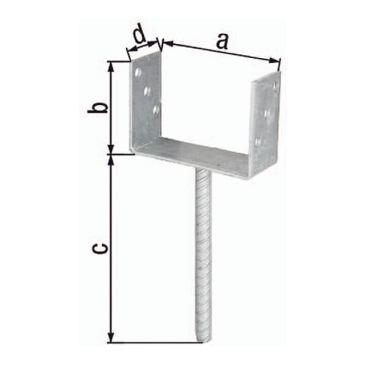 Poutre en U avec ancrage en béton en acier ondulé ETA-10/0210 81x100x200x200x60mm TZN