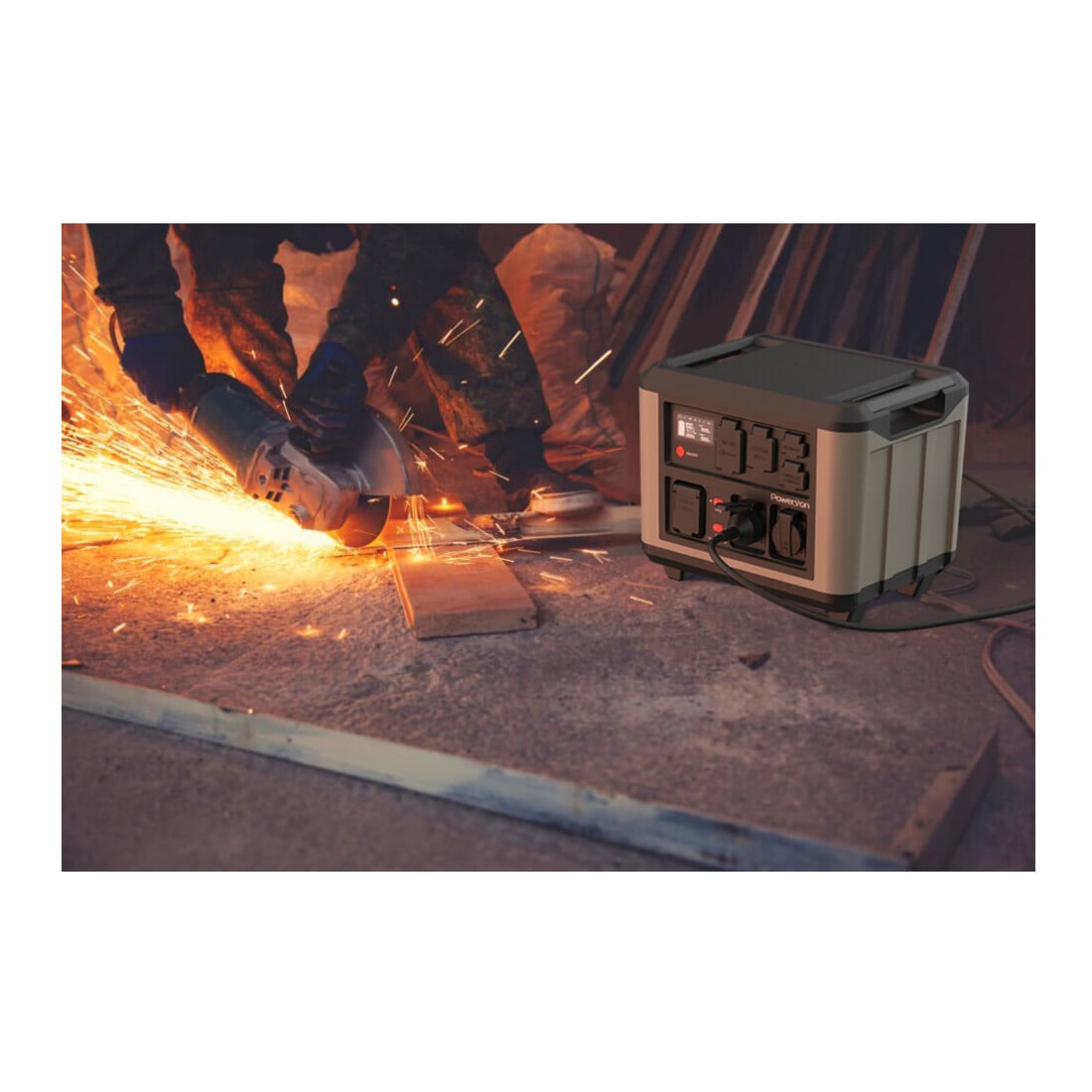 Power On Tools Powerstation Pro22 mit Feuerlöscheinheit  - 2.000W/1.500 Wh