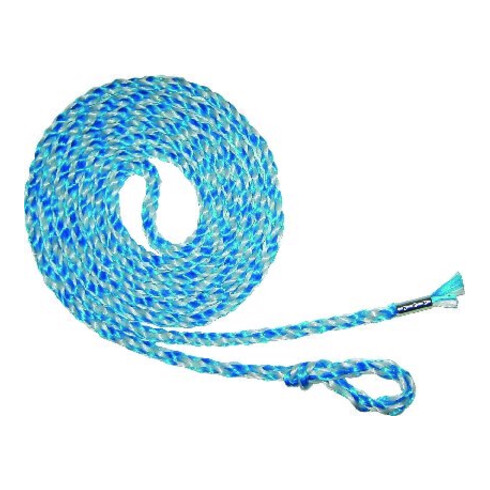 PP - Corde tressée, diamètre 8 mm, longueur 250 cm, bleu / blanc