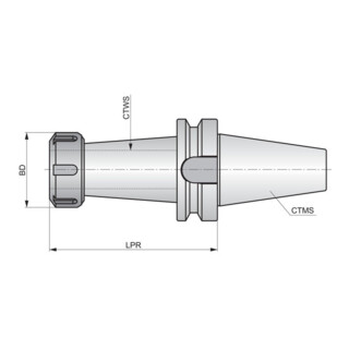 Pramet BT Spannzangenfutter ER ADB Typ CC ER40 BT40 L.200mm