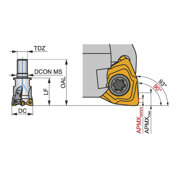 Pramet Kopierfräser Modular 16A2R025M08-SWN04C-C