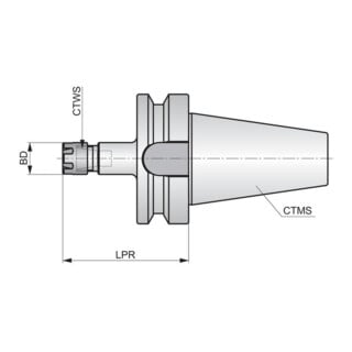 Pramet Mini Spannzangenfutter ER ADB Typ CCM ER16 BT40 L.55mm