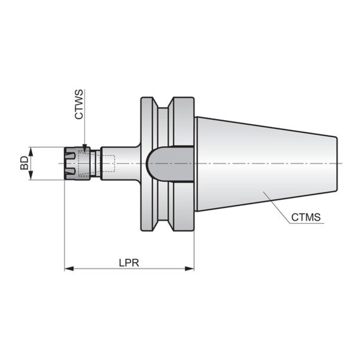 Pramet Mini Spannzangenfutter ER16 BT40 L.160mm Typ CCM