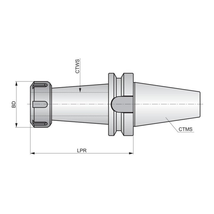 Pramet Porte-pinces ER AD type CC ER40 BT40 L.100mm