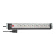 Premium-Line 19"-stekkerdoos voor schakelkasten 8-voudig zwart/lichtgrijs 3m H05VV-F 3G1.0 19"-formaat met IEC-stekker-1
