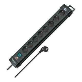 Premium-Line 8 prises noir 3 m H05VV-F 3G1,5