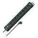 Premium-Line stekkerdoos 8-voudig zwart 3m H05VV-F 3G1.5-1