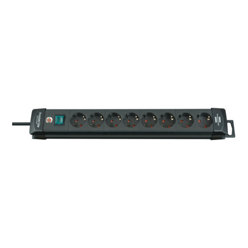Premium-Line stekkerdoos 8-voudig zwart 3m H05VV-F 3G1.5