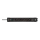 Premium-Line stekkerdoos met USB-laadfunctie 6-voudig zwart 3m H05VV-F 3G1.5