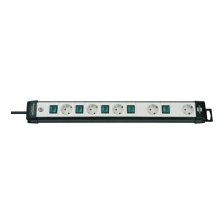 Premium-Line Technik Steckdosenleiste 5-fach schwarz/lichtgrau 3m H05VV-F 3G1,5 einzeln schaltbar spezielle Steckdosenan