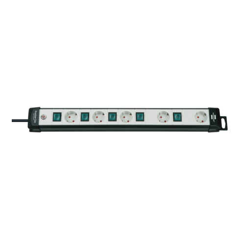 Premium-Line Technik Steckdosenleiste 5-fach schwarz/lichtgrau 3m H05VV-F 3G1,5 einzeln schaltbar spezielle Steckdosenanordnung für Netzgeräte