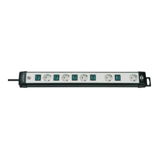 Premium-Line Technik Steckdosenleiste 5-fach schwarz/lichtgrau 3m H05VV-F 3G1,5 einzeln schaltbar spezielle Steckdosenan