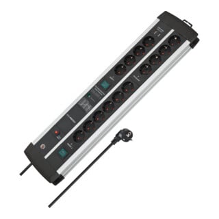 Premium-Protect-Line 120.000A overspanningsbeveiligings stekkerdoos met USB-laadfunctie 14-voudig DUO 3m H05VV-F 3G1,5