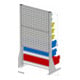 Présentoir à trous 41 bacs de rangement PS laqué à la poudre gris clair, 720x1250 mm-1