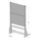 Présentoir à trous 41 bacs de rangement PS laqué à la poudre gris clair, 720x1250 mm-5