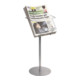 Présentoir de brochures H750xl310 mm mm métal argent avec pied simple-1