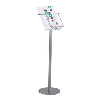 Présentoir de brochures H880xl235mm argent DIN A4