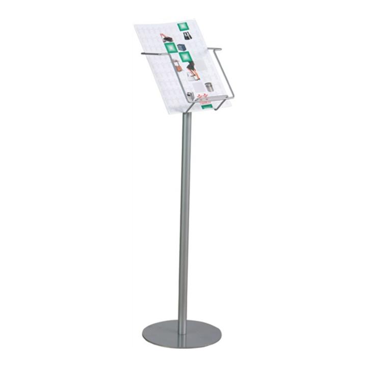 Présentoir de brochures H880xl235mm argent DIN A4