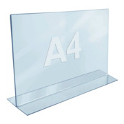 Présentoir de comptoir DIN A4 transversal acrylique transparent autonome