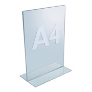 Présentoir de comptoir DIN A4 vertical acrylique transparent autonome