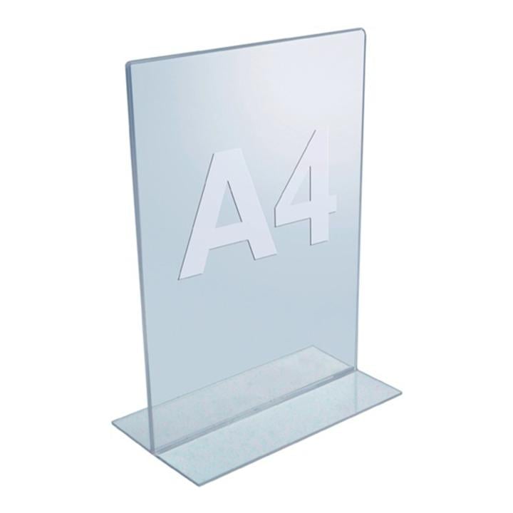 Présentoir de comptoir DIN A4 vertical acrylique transparent autonome