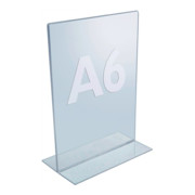 Présentoir de comptoir DIN A6 acrylique transparent autonome