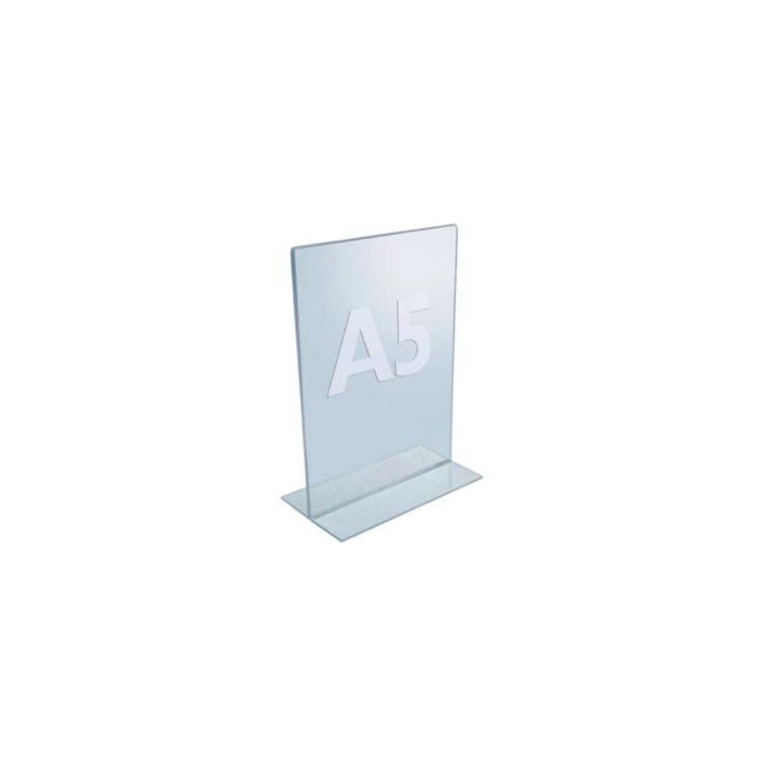 Présentoir de table format DIN A5 en acrylique transparent avec support en T