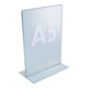 Présentoir de table format DIN A5 en acrylique transparent avec support en T-3