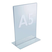 Présentoir de table format DIN A5 en acrylique transparent avec support en T-3