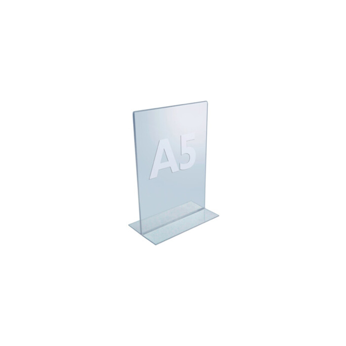 Présentoir de table format DIN A5 en acrylique transparent avec support en T