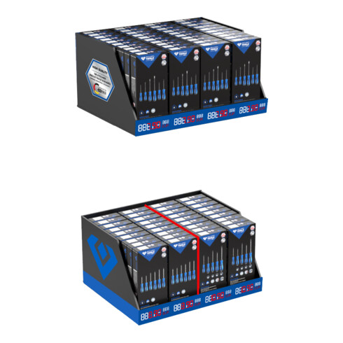 Présentoir de vente de tournevis Brilliant Tools, 80 paquets